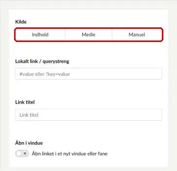Valgene Indhold, Medie og Manuel under Kilde markeret